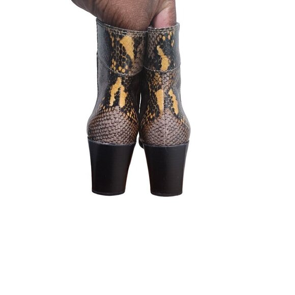 FRANCO SARTO WOMEN'S SNAKE SKIN LEATHER BLOCK PUMP ANKLE HEEL BOOTS SIZE 7 - Picture 4 of 8